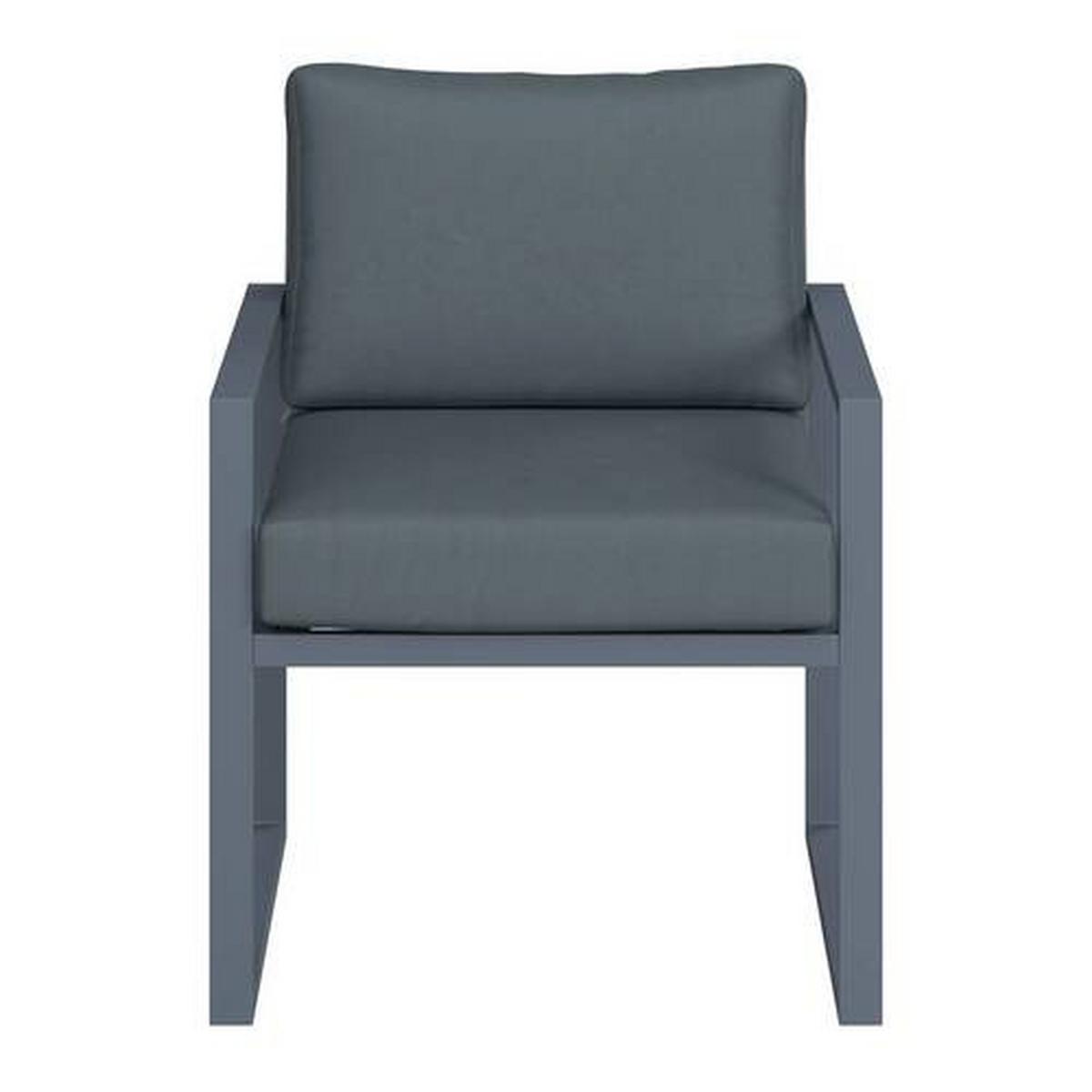 Loungegarnitur Prag - Dunkelgrau/Schwarz, MODERN, Glas/Textil - Beldano