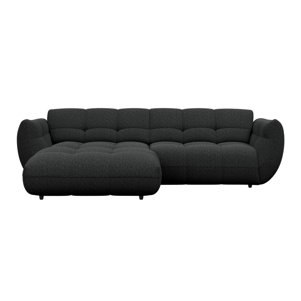 Ecksofa Panda Chenille schwarz, 178x280cm