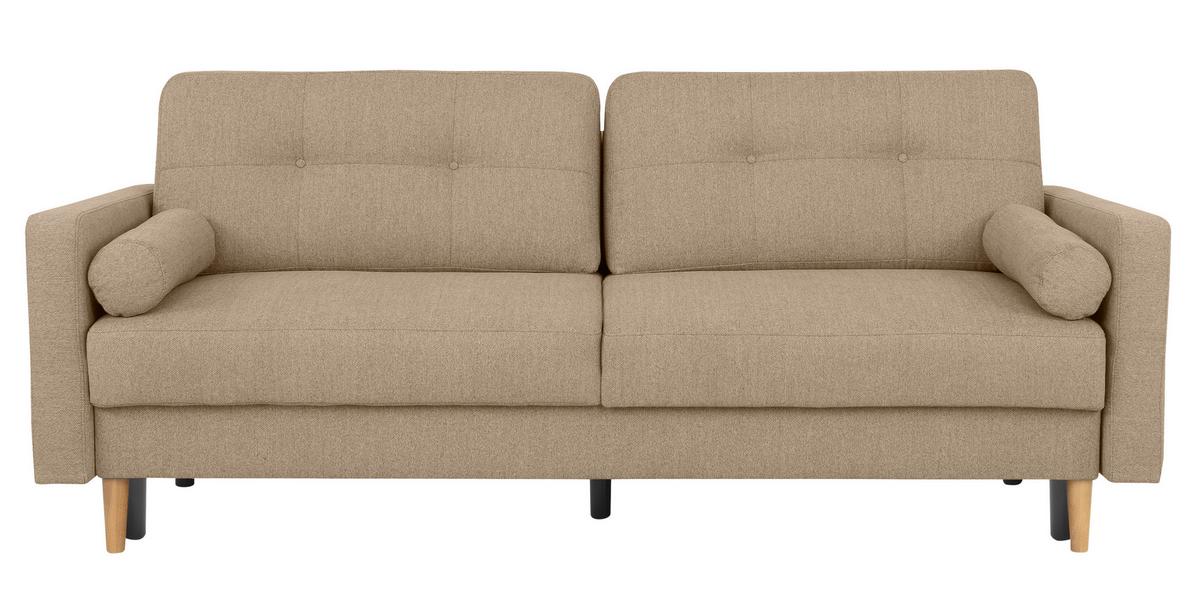 Schlafsofa Noret, Hellbraun B: 222 Cm - Hellbraun/Buchefarben, Design, Textil (222/93/99cm) - MID.YOU