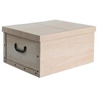 Aufbewahrungsbox Inge - Eichefarben/Braun, KONVENTIONELL, Karton/Kunststoff (50/40/25cm) - Luca Bessoni