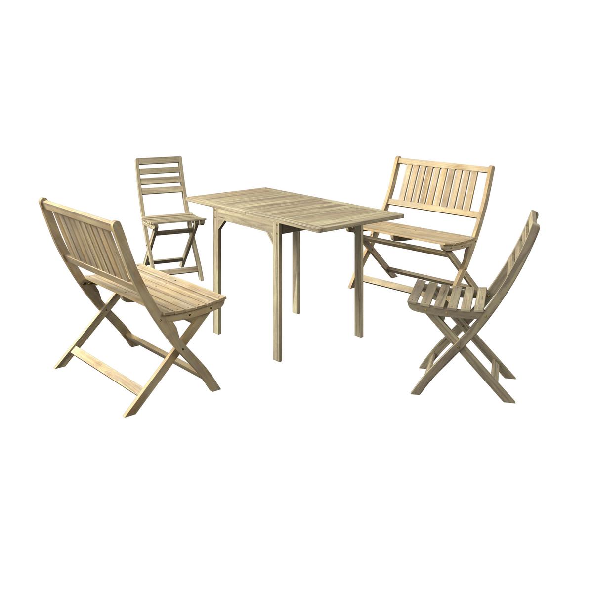 Balkonszett Kopenhagen - akáciaszínű, Modern, fa - Beldano