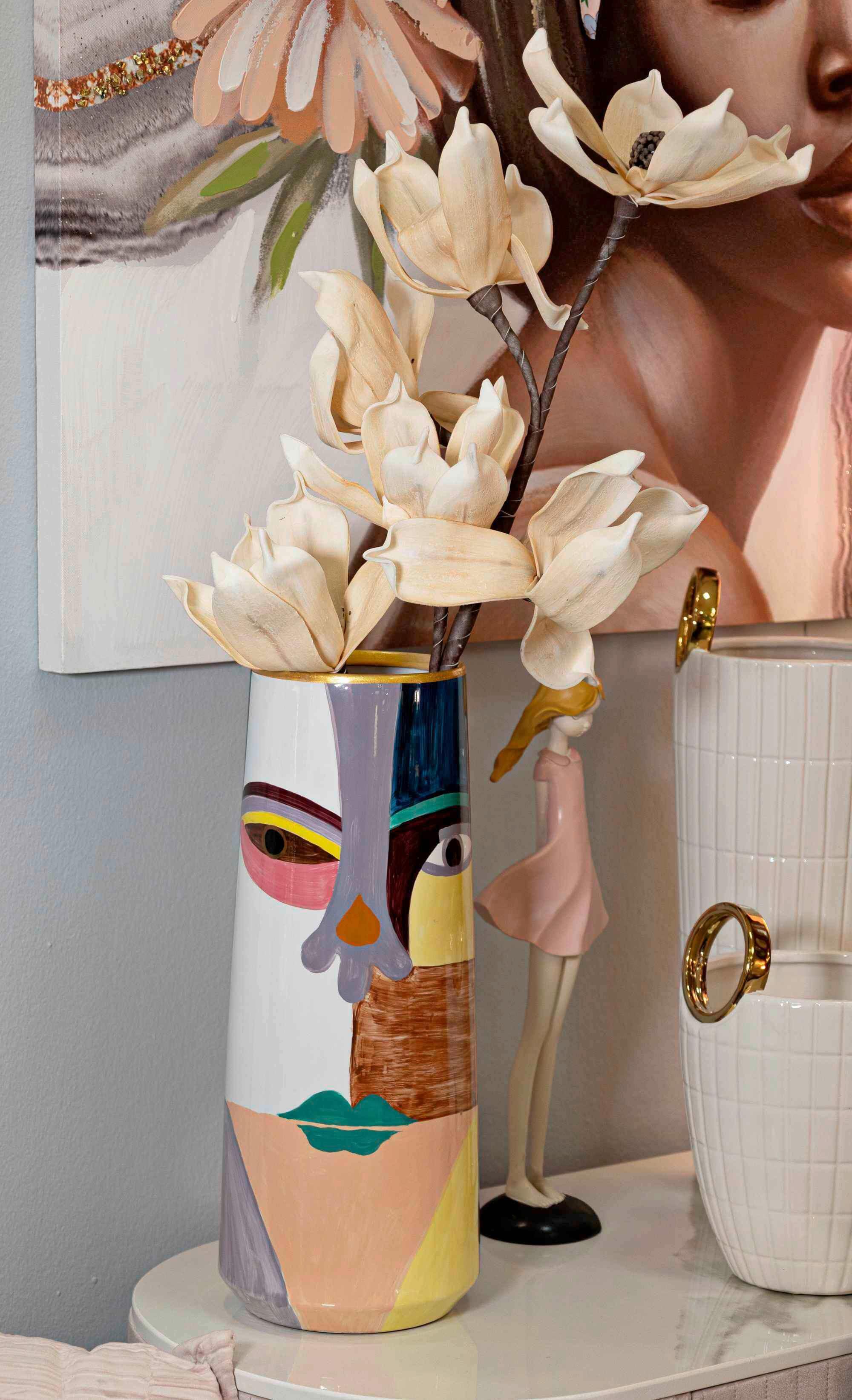 Vase Pot Piccassy Color High Multicolor B: 15 Cm - Multicolor, Basics, Keramik (15/40/15cm)