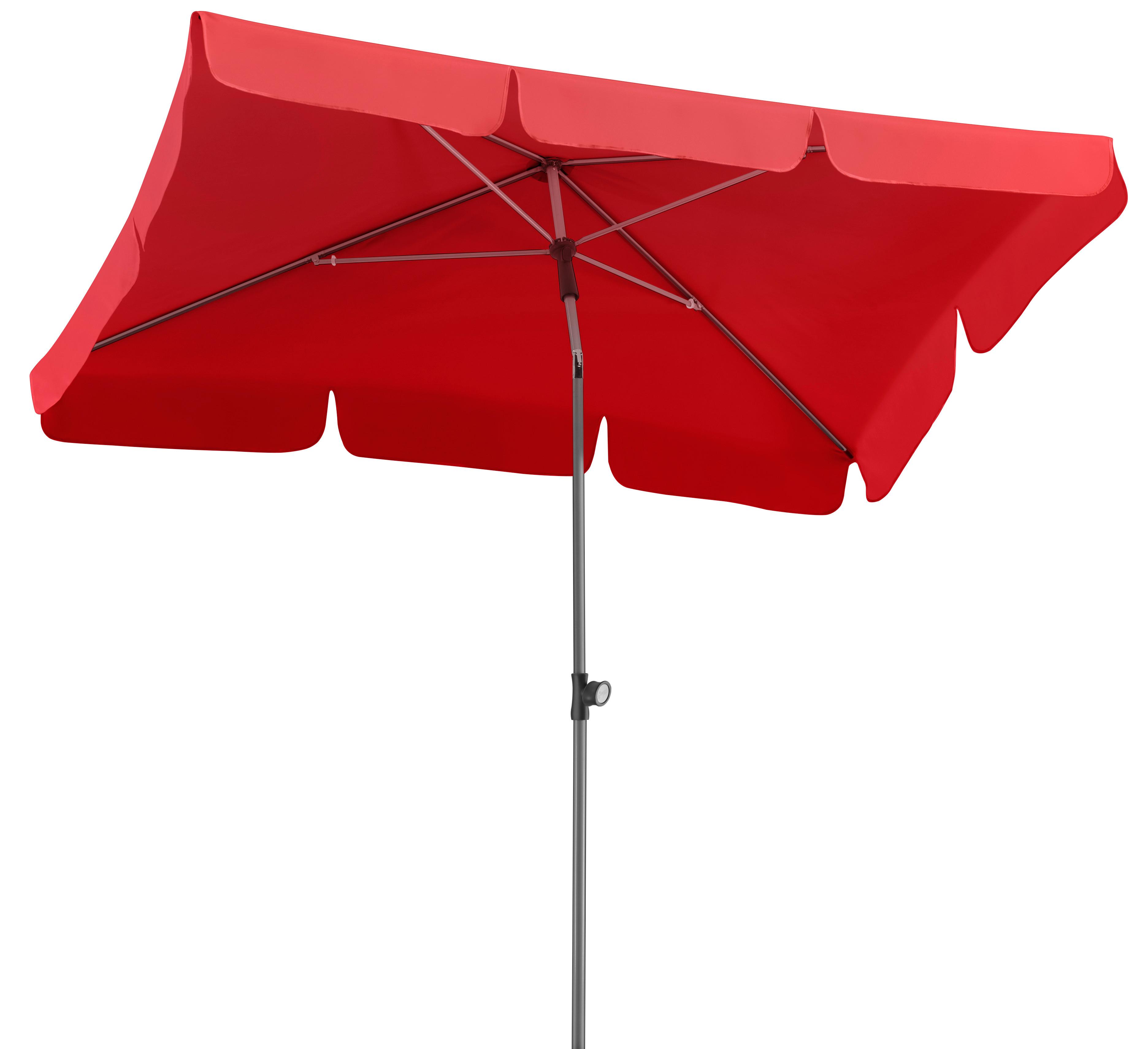 Sonnenschirm Locarno BxHxT: 120x240x180 cm Rot - Rot/Silberfarben, Basics, Textil/Metall (120/240/180cm) - Schneider