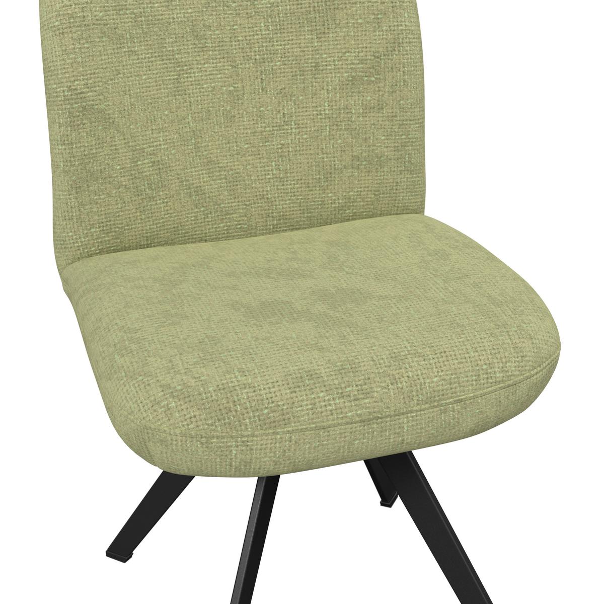 Stuhl olivgrün/Metallbeine Ulmo 47/91/61 cm - Schwarz/Olivgrün, MODERN, Textil/Metall (47/91/61cm)