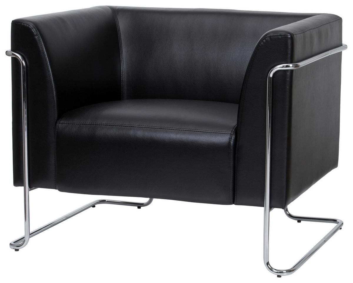 Designsessel Curacao Schwarz - Chromfarben/Schwarz, MODERN, Textil (88/74/74cm) - MID.YOU