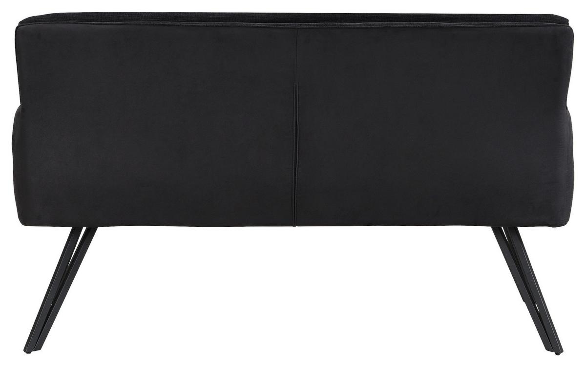 Sitzbank Tino - Schwarz, MODERN, Textil/Metall (140/94/67cm) - MID.YOU