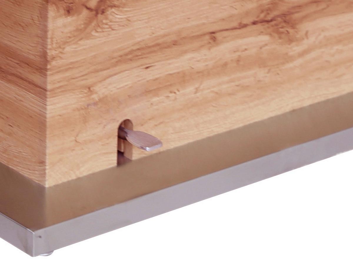 Dohányzóasztal Kopenhagen - tölgyfa színű/nemesacélszínű, Modern, faalapú anyag/fém (130/49-78/70cm)