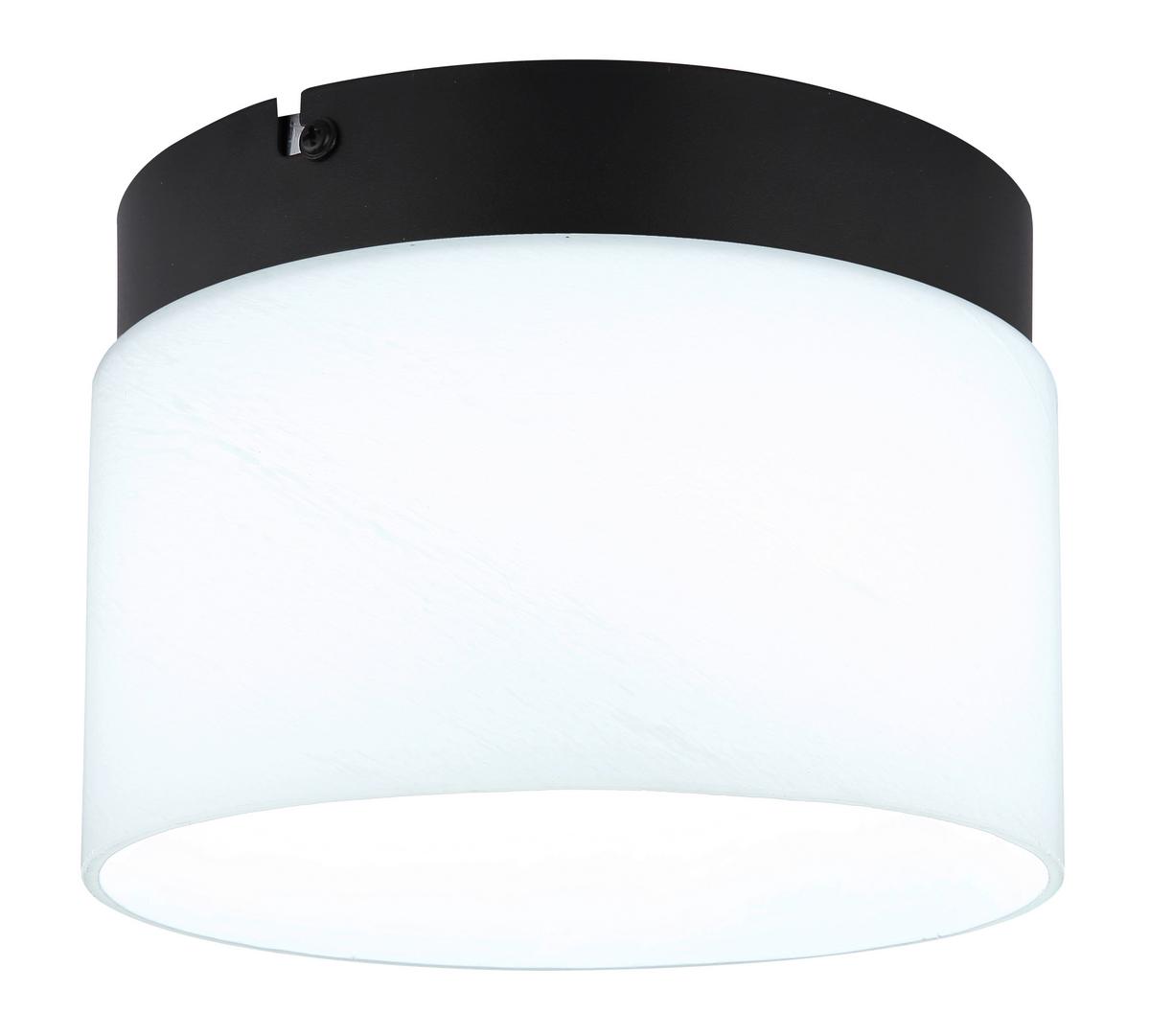 LED-Deckenleuchte Trenton Schwarz Weiß D: 20 cm - Schwarz/Weiß, Design, Glas/Metall (20/14cm) - Globo