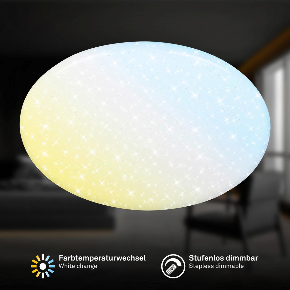 LED-Deckenleuchte Verb Weiß D: 56 cm - Weiß, Basics, Kunststoff/Metall (56/8.5cm)