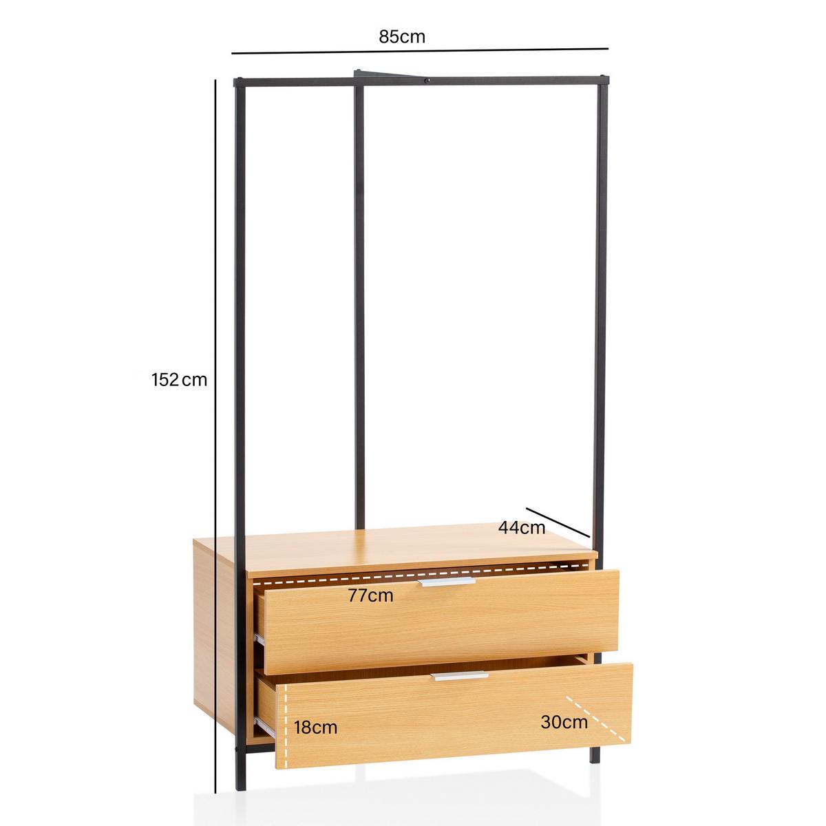 Garderobe Wl6.903 - Eichefarben, Design, Holzwerkstoff (85/152/44cm) - Livetastic