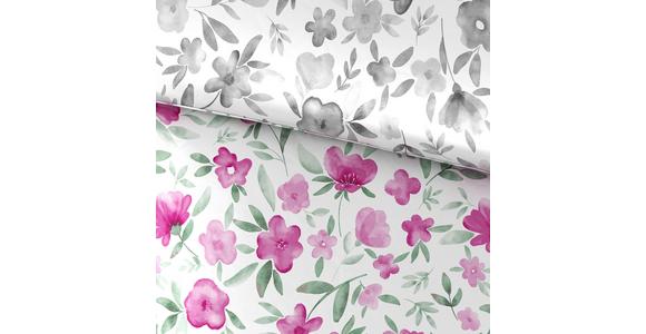 Satin Bettwäsche 140x200 cm Iris Rosa/Weiß - Rosa/Weiß, ROMANTIK / LANDHAUS, Textil (140/200cm) - James Wood