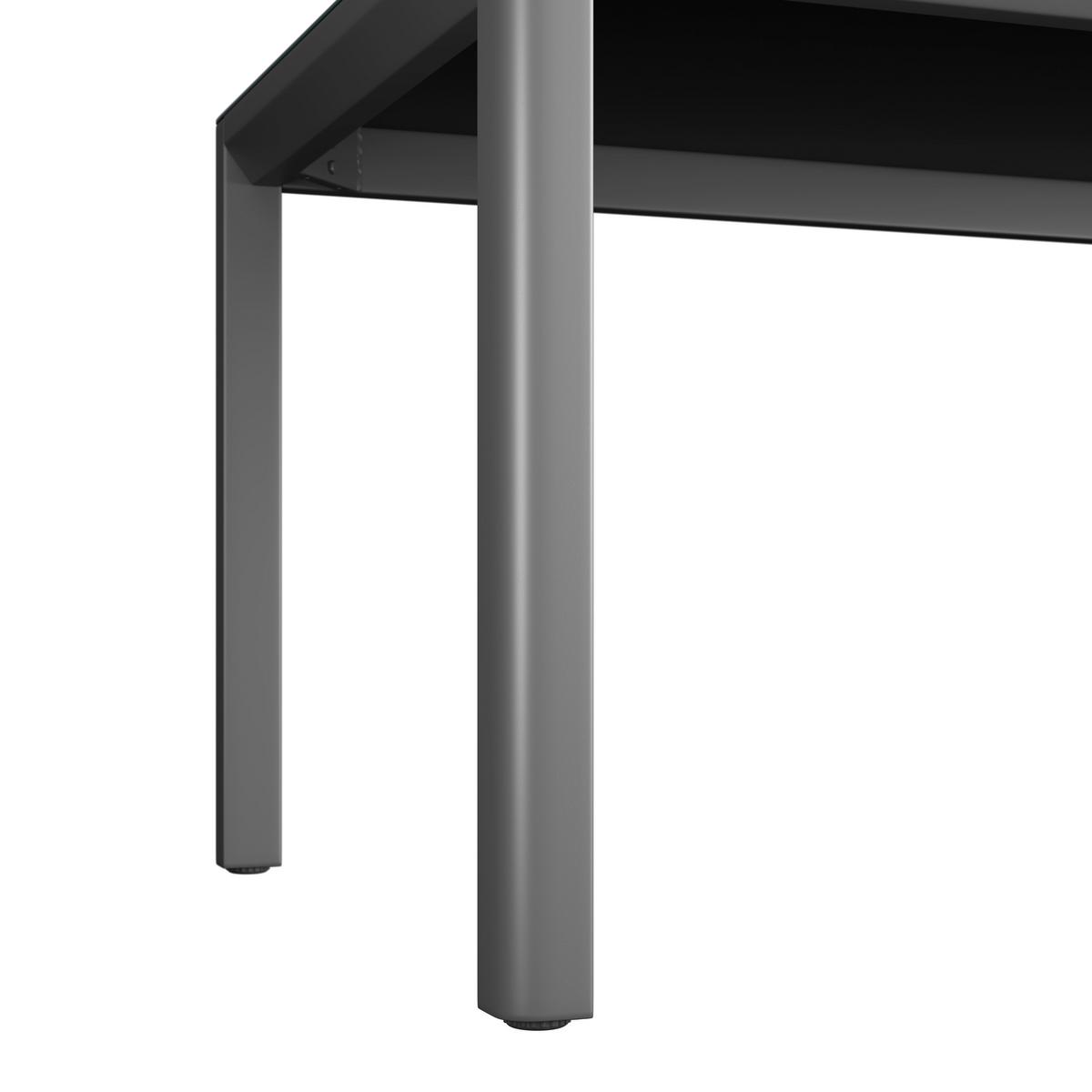 Gartentisch Bogota - Dunkelgrau, Trend, Glas/Metall (220/74/90cm) - Beldano