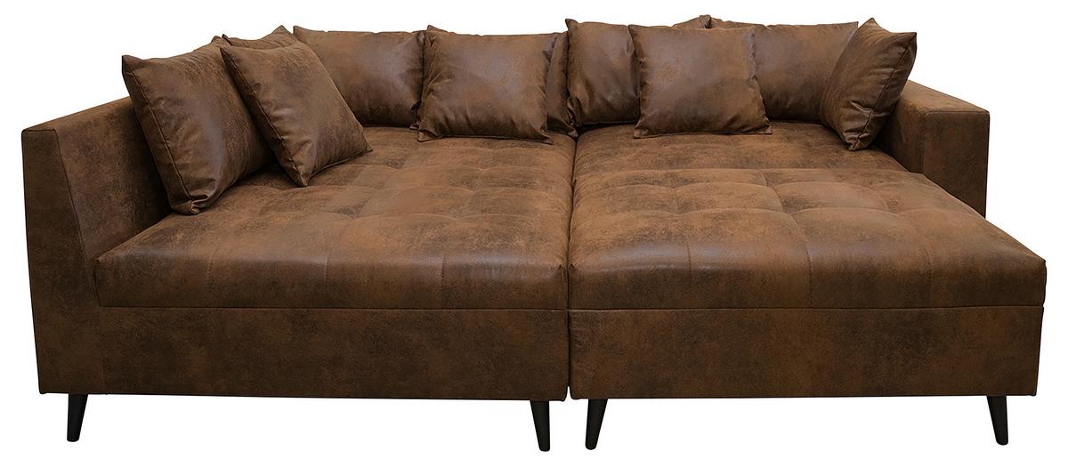 Ecksofa Pruno, Braun S: 174x247 Cm - Schwarz/Braun, Design, Textil (174/247cm) - MID.YOU