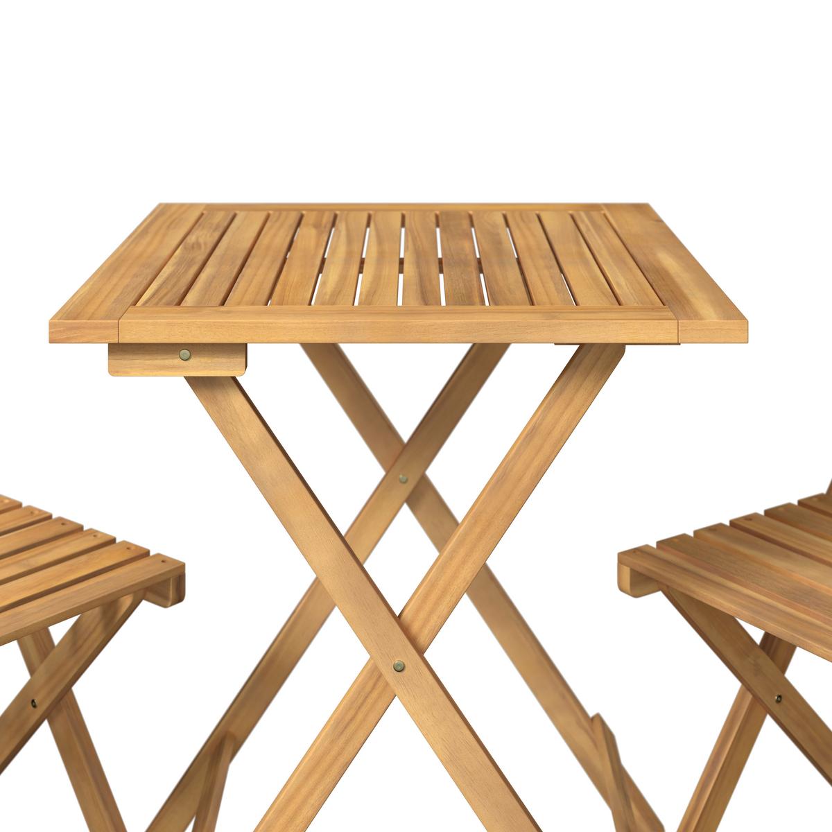 Balkonset Capri - Naturfarben/Akaziefarben, MODERN, Holz (60/60/74cm) - Beldano