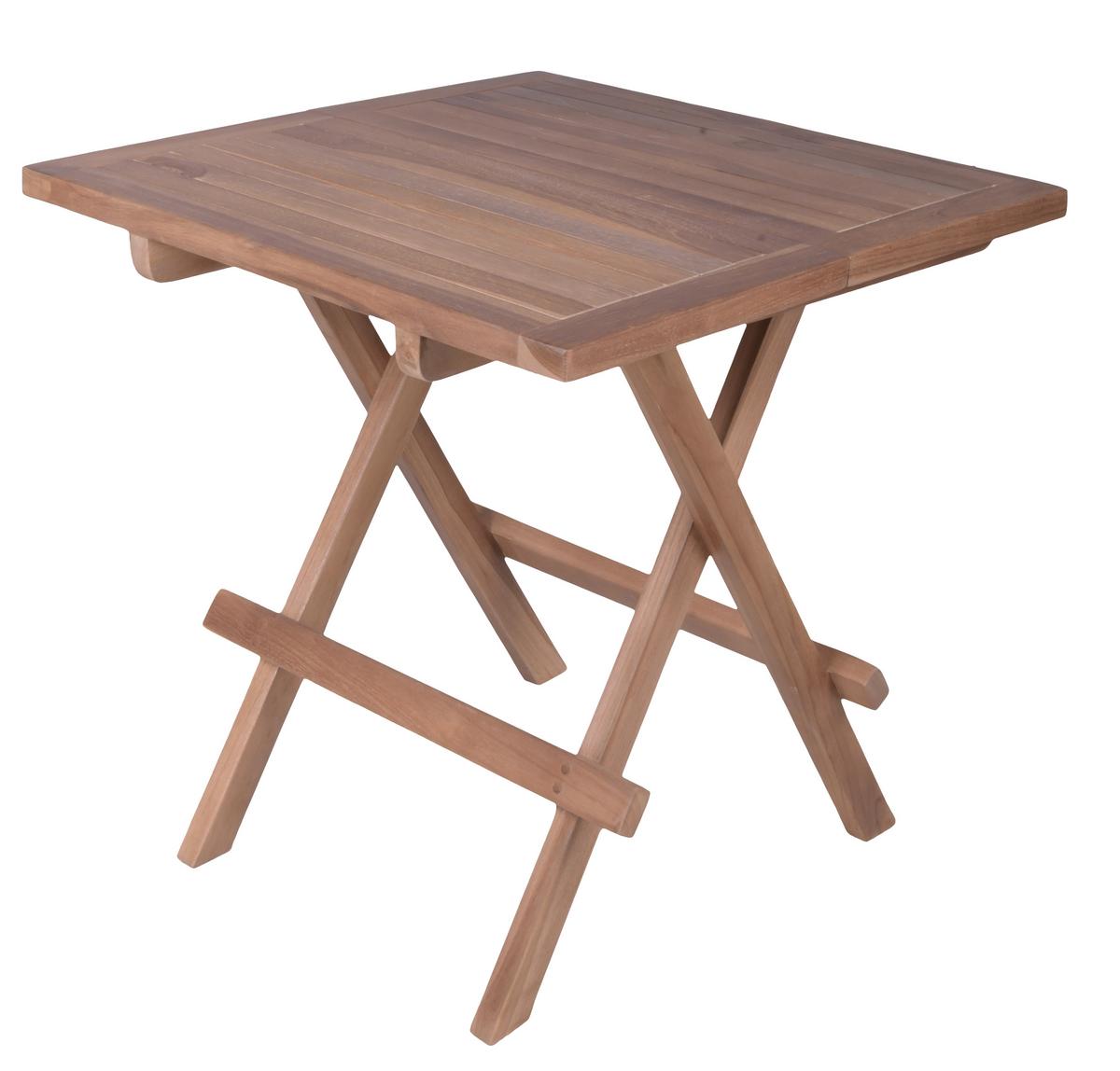 Gartenbeistelltisch Simuk - Braun, Basics, Holz (50/50/50cm) - Gardenson