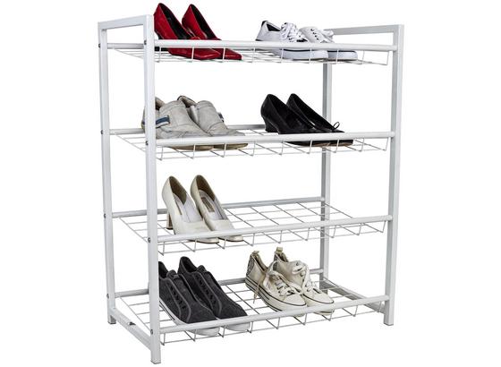 Regál Na Topánky Rom - biela, Moderný, kov (80/83/30cm) Regál Na Topánky Rom - biela, Moderný, kov (80/83/30cm)