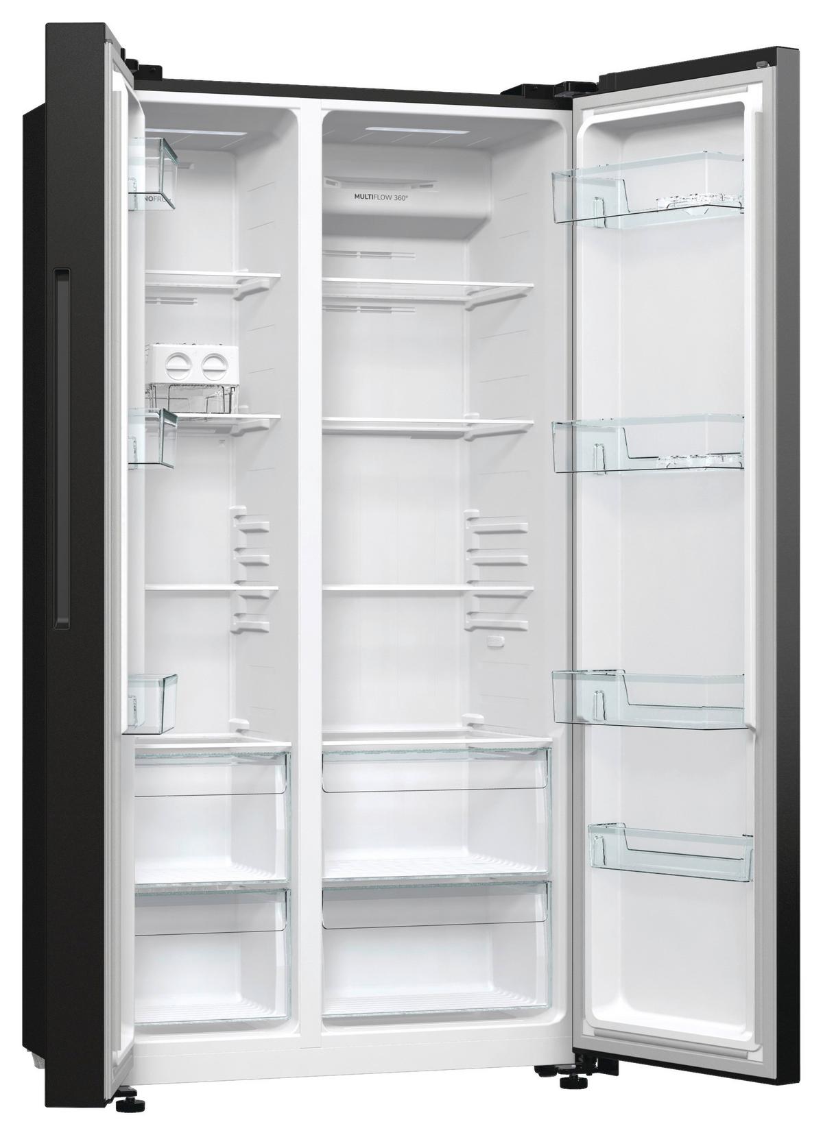Side-by-side Nrr9185eabxl Advanced - Schwarz, MODERN, Glas/Kunststoff (91,5/178,6/67cm) - Gorenje