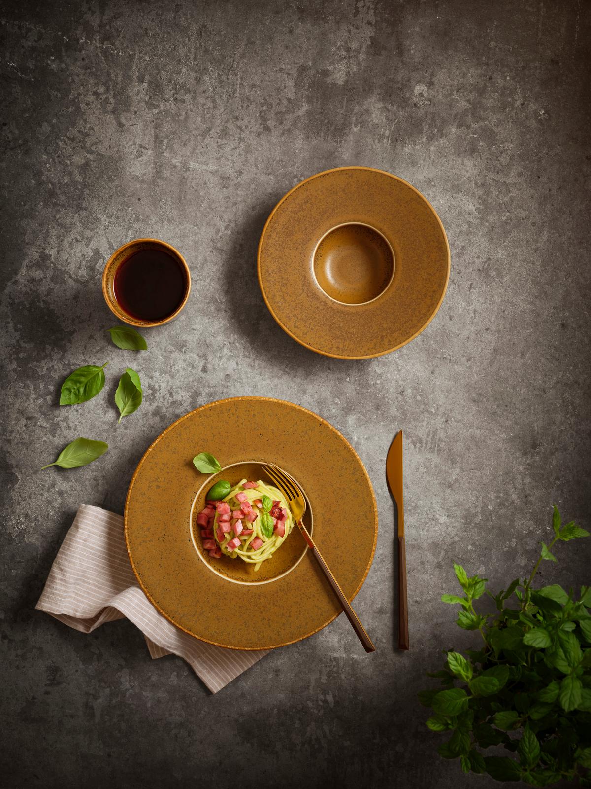 Tellerset Grumpy 4--Teilig. Rund B: 25 Cm - Cognac, Basics, Keramik (25cm) - Mäser