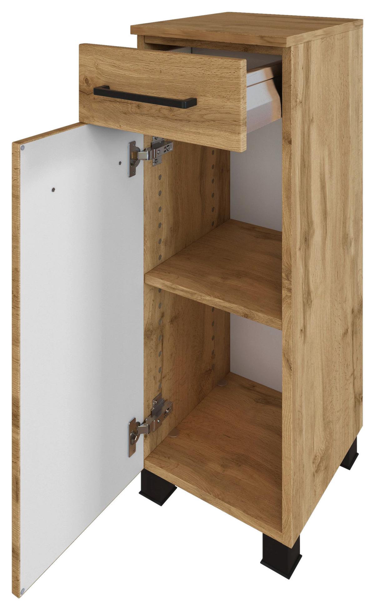 Unterschrank Manchester B: 30 cm Eiche Wotan Dekor - Eichefarben/Eiche Wotan, MODERN, Holzwerkstoff (30/79/35cm) - Held