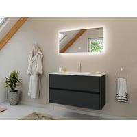 BADEZIMMER Limes, Graphitfarben B: 100 cm - Graphitfarben/Weiß, Basics, Keramik/Holzwerkstoff (100cm) - MID.YOU