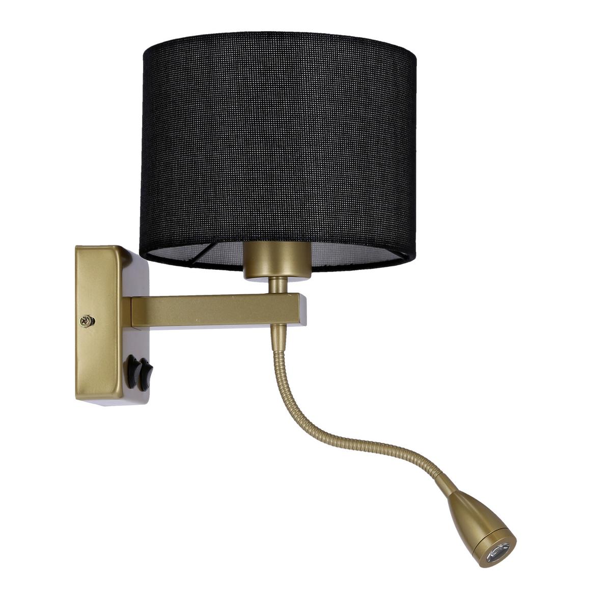 Wandleuchte 21-20260 Polo - Goldfarben/Schwarz, Basics, Kunststoff/Metall (18/22/44cm)
