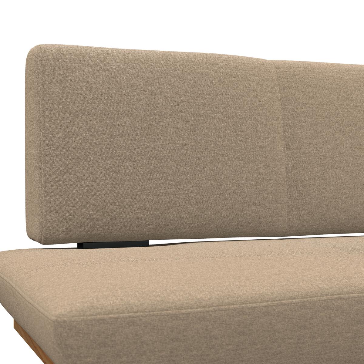 Sitzbank Tristan Webstoff beige, B: 170cm - Beige/Schwarz, MODERN, Holz/Textil (170/48/90cm) - James Wood