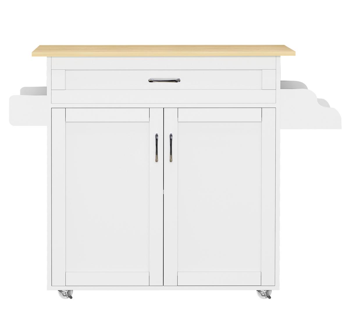 Servierwagen Pastano Weiß, Eiche Dekor B: 114 cm - Honigeiche/Weiß, Basics, Holzwerkstoff/Kunststoff (114/89/39cm) - MID.YOU