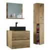 Badezimmer Lendas Bl L - Honigeiche/Schwarz, MODERN, Glas/Keramik (94cm) - MID.YOU