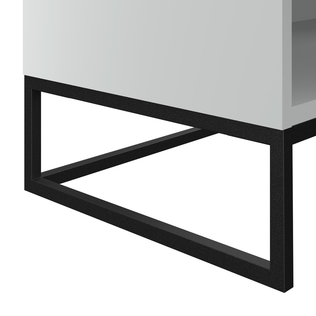 Lowboard Unit In Anthrazit/Weißmit 1 Lade - Anthrazit/Anthrazit Hochglanz, MODERN, Holzwerkstoff (91/61/42cm) - Ondega