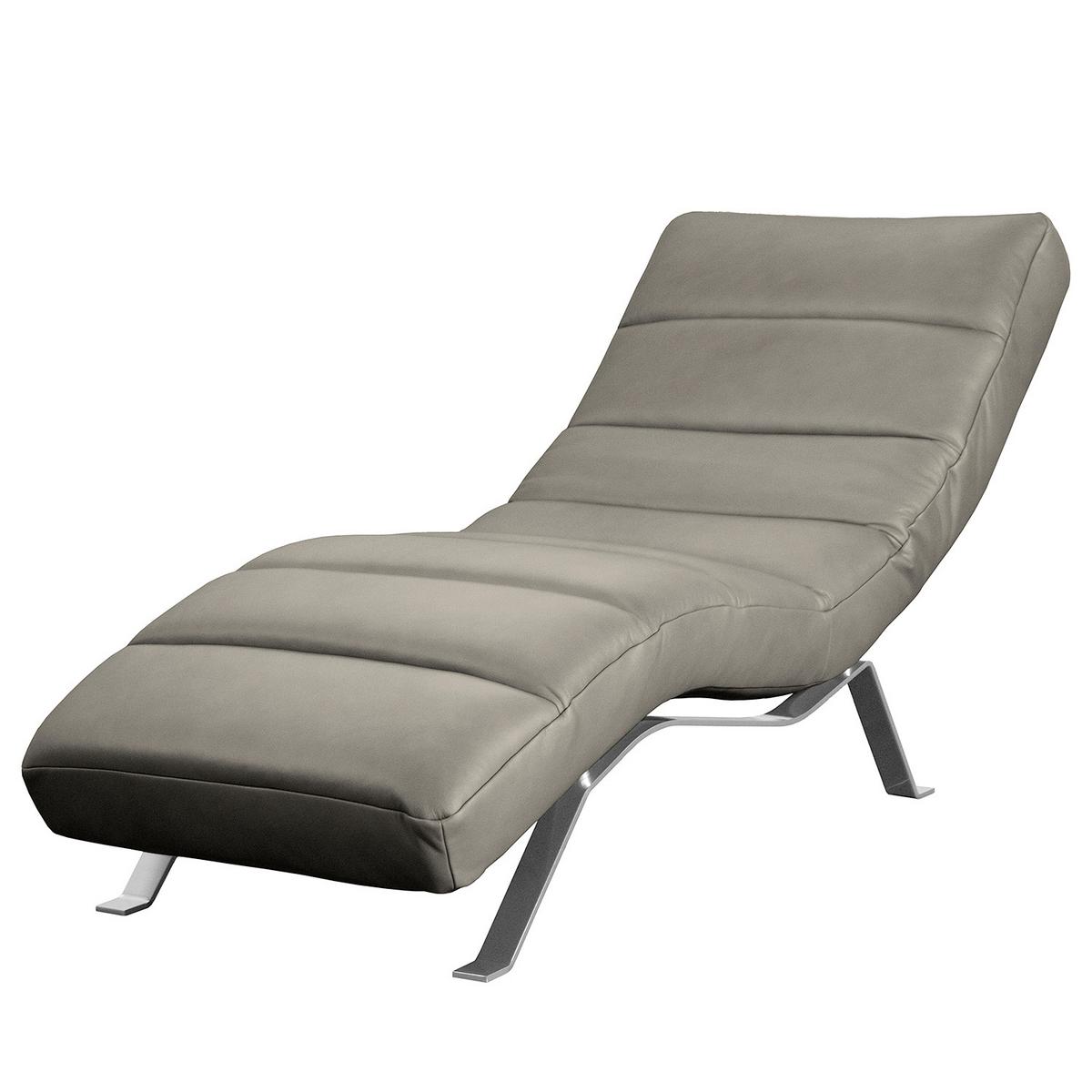 Relaxliege Swing Silver Grau B: 65 Cm - Silberfarben/Grau, Design, Leder (65/65-95/171cm) - Livetastic