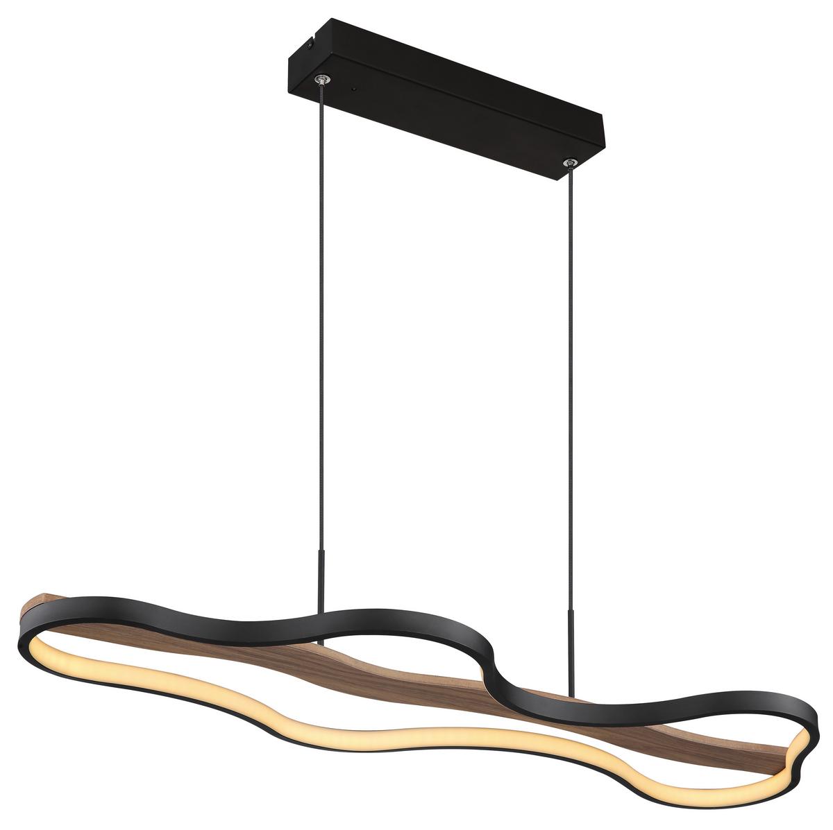 Led Függőlámpa 67181h - sötétbarna/fekete, Design, műanyag/fa (80,6/29/150cm) - Globo