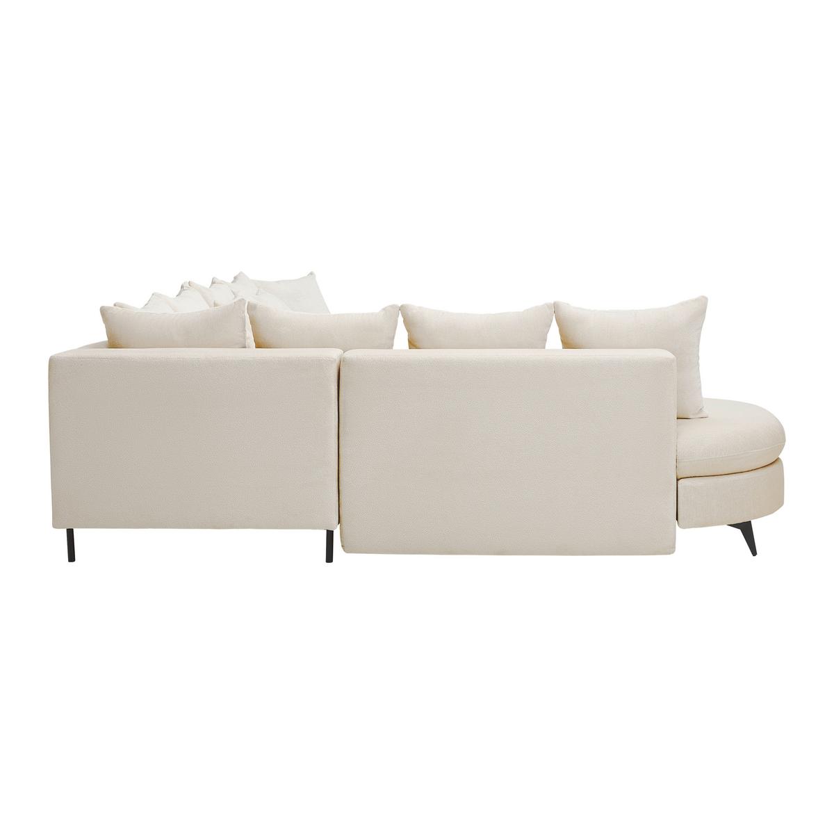 Rohová sedačka AXEL, levá, krémová žinylka - černá/krémová, Moderní, kov/textil (250/291cm) - Mömax