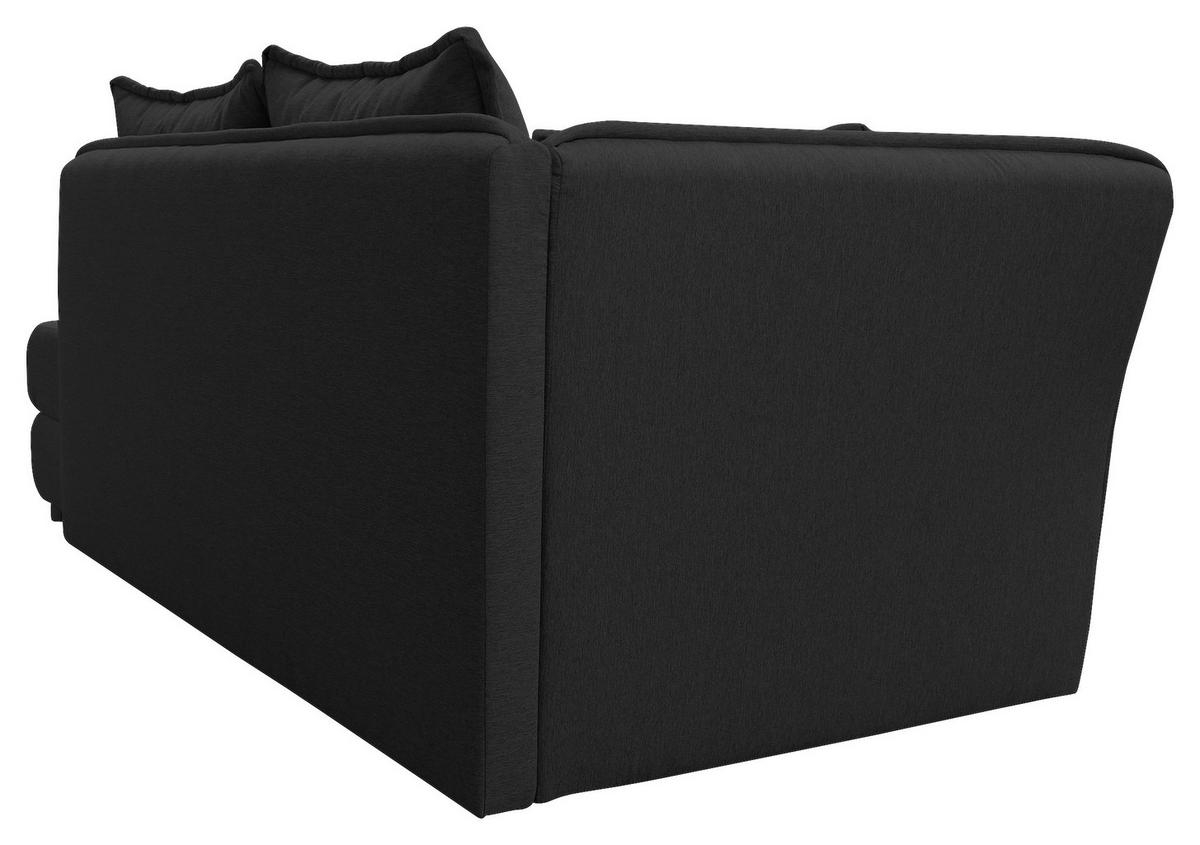 Liege Latte Schwarz Inkl. Bettkasten Ottomane Links - Silberfarben/Schwarz, Design, Textil (107/84/99/224cm) - MID.YOU