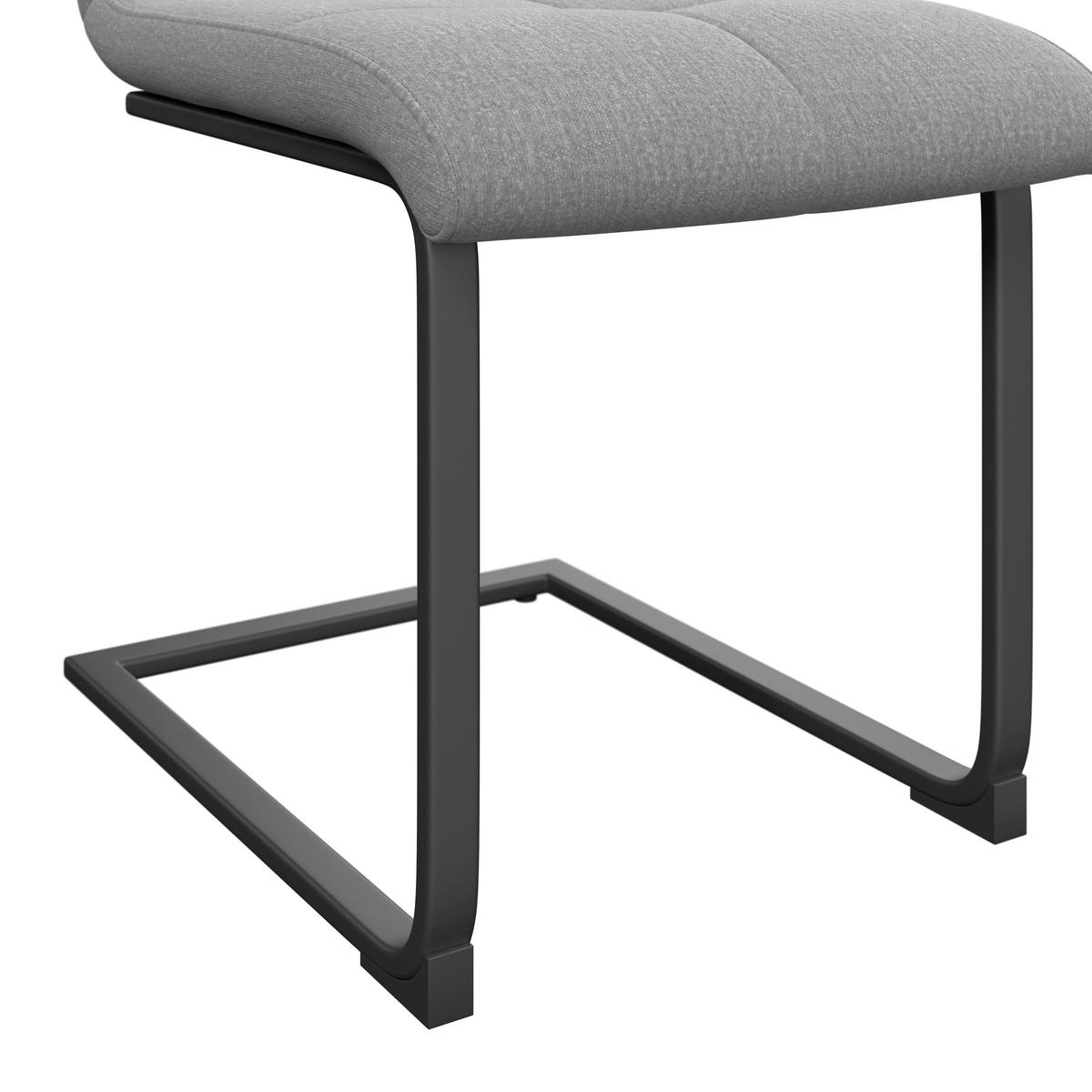 Schwingstuhl Tristan Webstoff hellgrau, B: 41cm - Hellgrau/Schwarz, MODERN, Holz/Textil (41/102/58cm) - James Wood