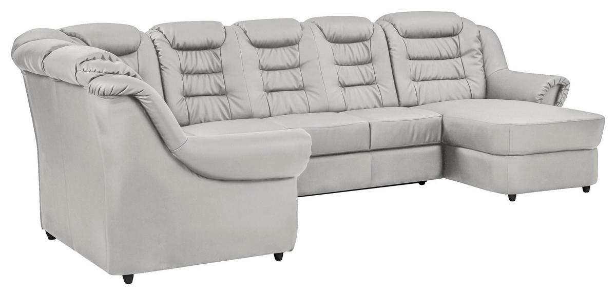 Wohnlandschaft Boston - Hellgrau/Schwarz, KONVENTIONELL, Textil (216/333/165cm) - Livetastic