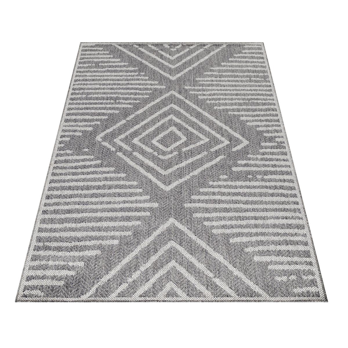 Flachwebteppich Aruba - Grau, Design, Textil (60/100cm)
