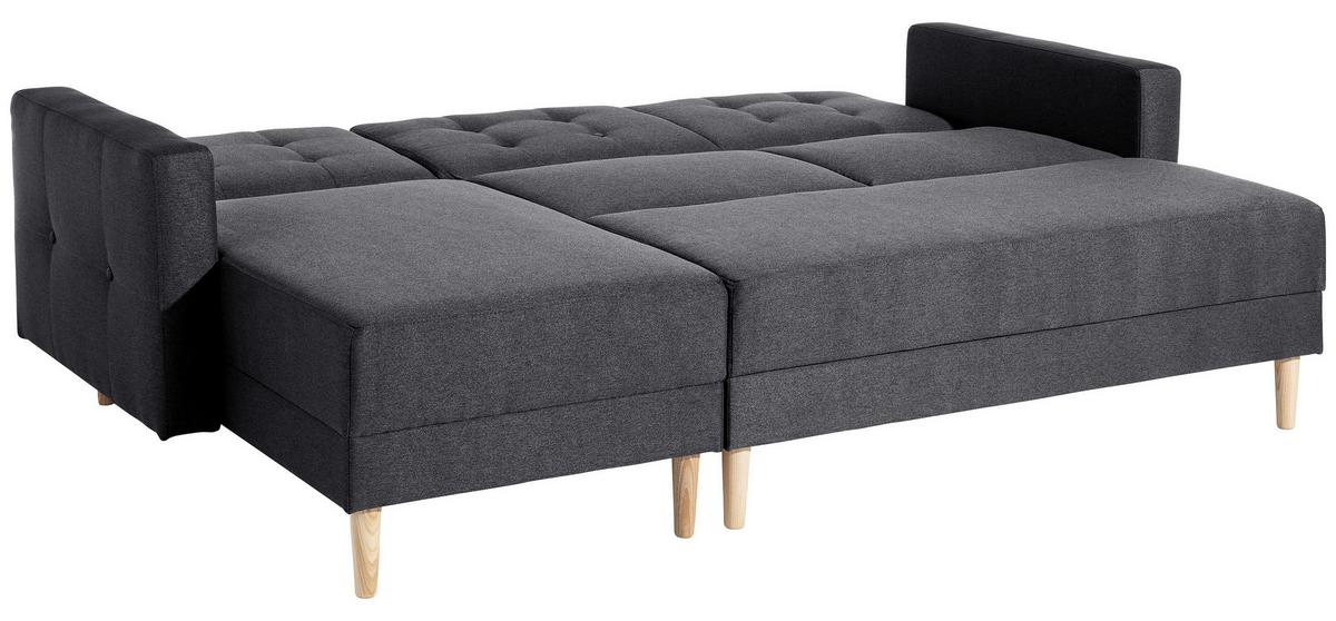 Ecksofa Mit Schlaffunktion Easy Relax Graphitfarben - Eschefarben/Graphitfarben, MODERN, Textil (223/152cm) - Max Winzer