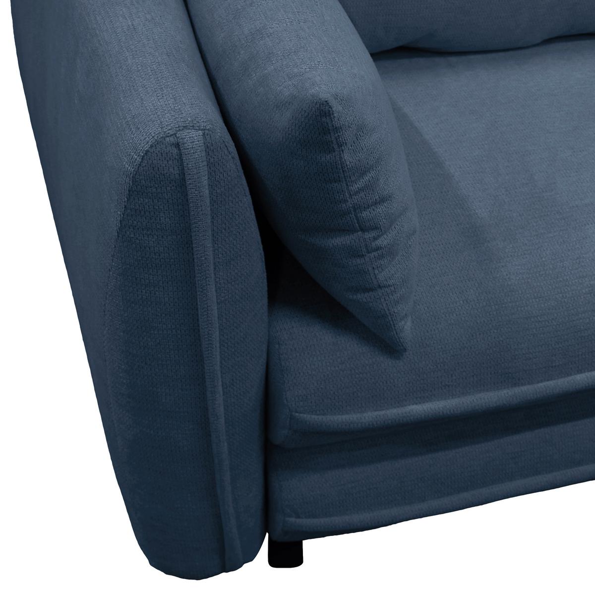 Ecksofa Vivaldi Dunkelblau S:240x201cm - Schwarz/Dunkelblau, Design, Textil (240/201cm) - MID.YOU