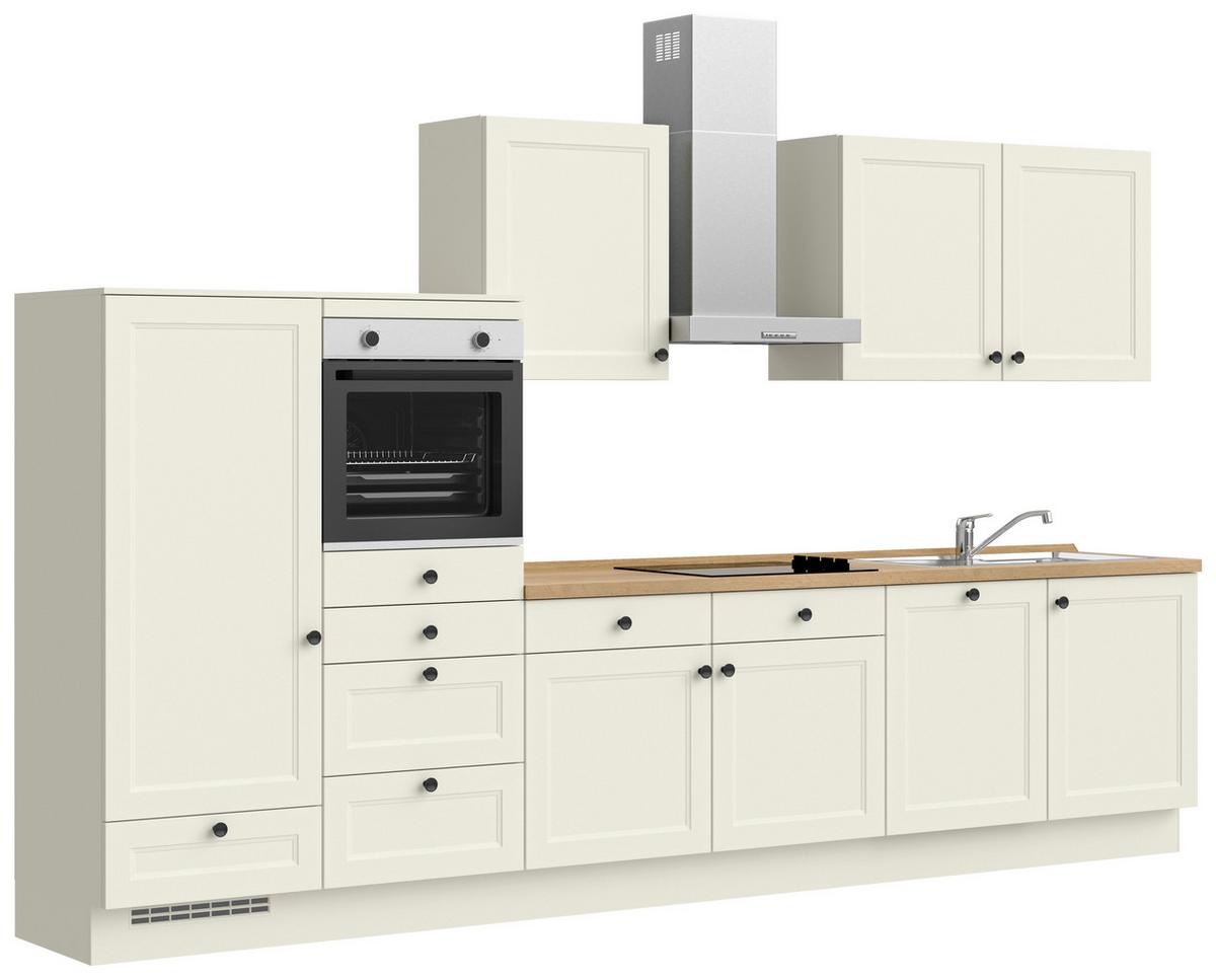 Kuchyňská linka 360 cm, bílá - bílá/barvy dubu, Moderní, kov/kompozitní dřevo (360cm) - Nobilia
