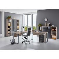 Büro Office Edition Eiche Dekor/anthrazit - Anthrazit Hochglanz/Sonoma Eiche, MODERN, Holzwerkstoff - MID.YOU