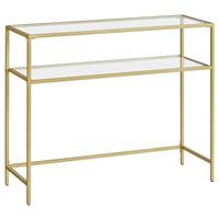 Konsolentisch B: 100 cm Goldfarben - Goldfarben, Trend, Glas/Metall (100/80/35cm) - Boxxx