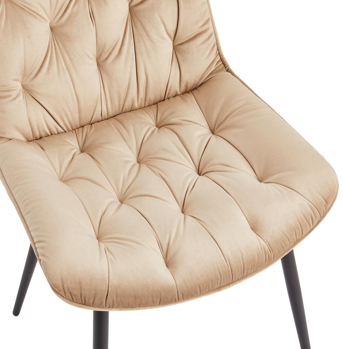 Esszimmerstuhl Langford Taupe Echtholz Beine - Taupe/Schwarz, MODERN, Holz/Textil (52/85/59cm) - Livetastic