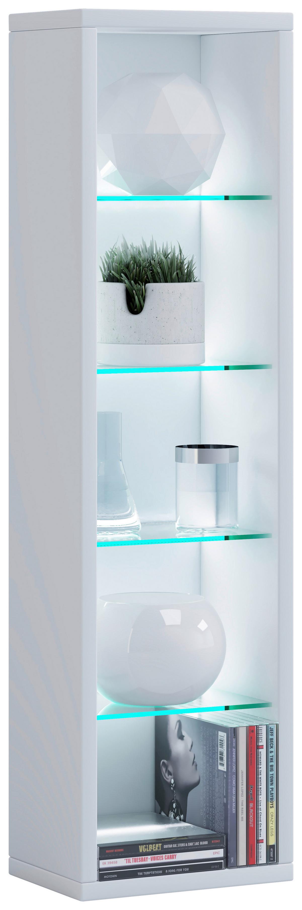 Wandregal Rasito Weiß B: 21 Cm - Weiß, Design, Glas/Holzwerkstoff (21/77/14cm) - MID.YOU