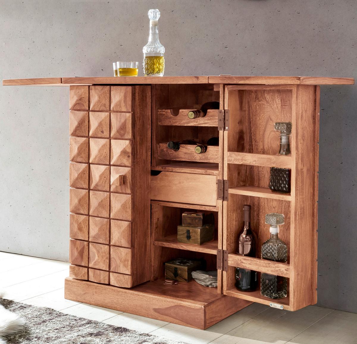 Barschrank Wl1.736 - Akaziefarben, Design, Holz (65/91/50cm) - MID.YOU