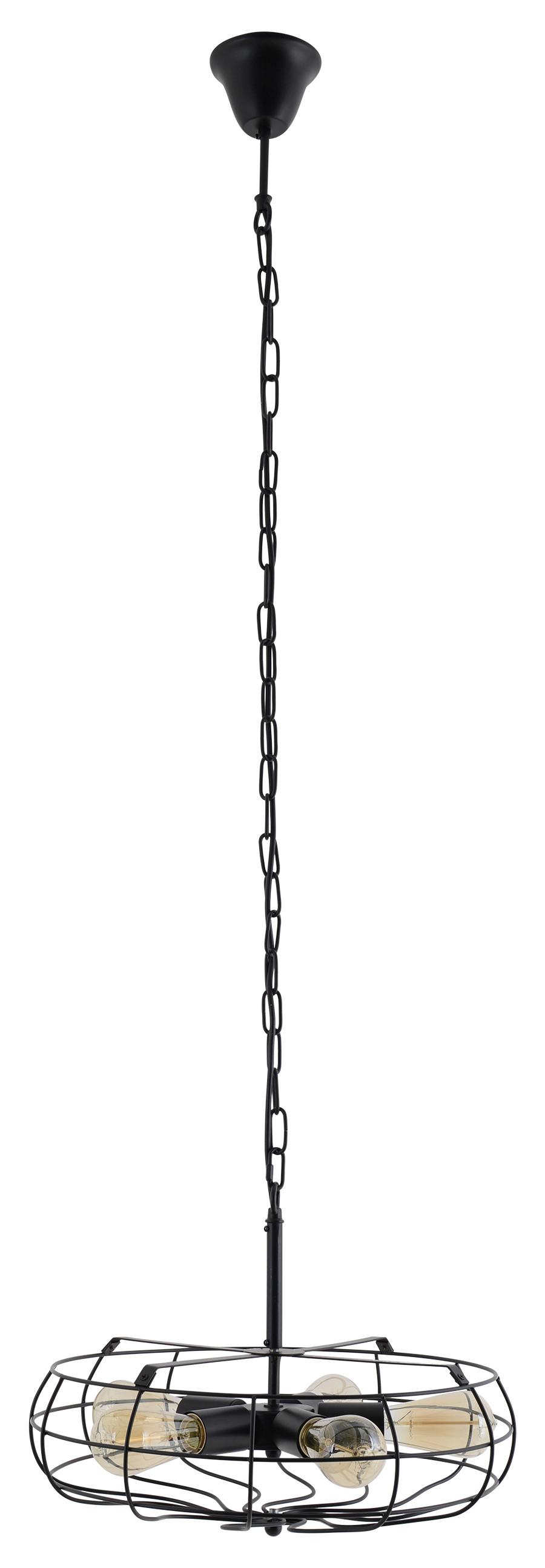 Hängeleuchte Alex H: 150 cm 5-Flammig, Eisen/Schwarz