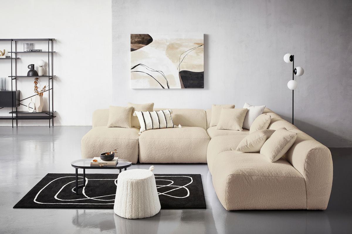 Modul Sofa Bloom 2er Sofa B: 100 Cm Beige - Beige, Trend, Textil (100/70/122cm) - Livetastic