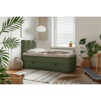 Boxbett mit Topper & Bettkasten 90x200 Polly - Dunkelgrün/Schwarz, MODERN, Holz/Holzwerkstoff (90/200cm) - MID.YOU