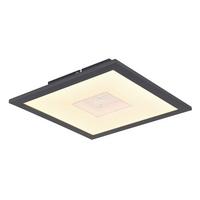 LED-Deckenleuchte Grau Silberfarben Weiß L: 30cm - Silberfarben/Weiß, Design, Kunststoff/Metall (30/30/6cm) - Globo