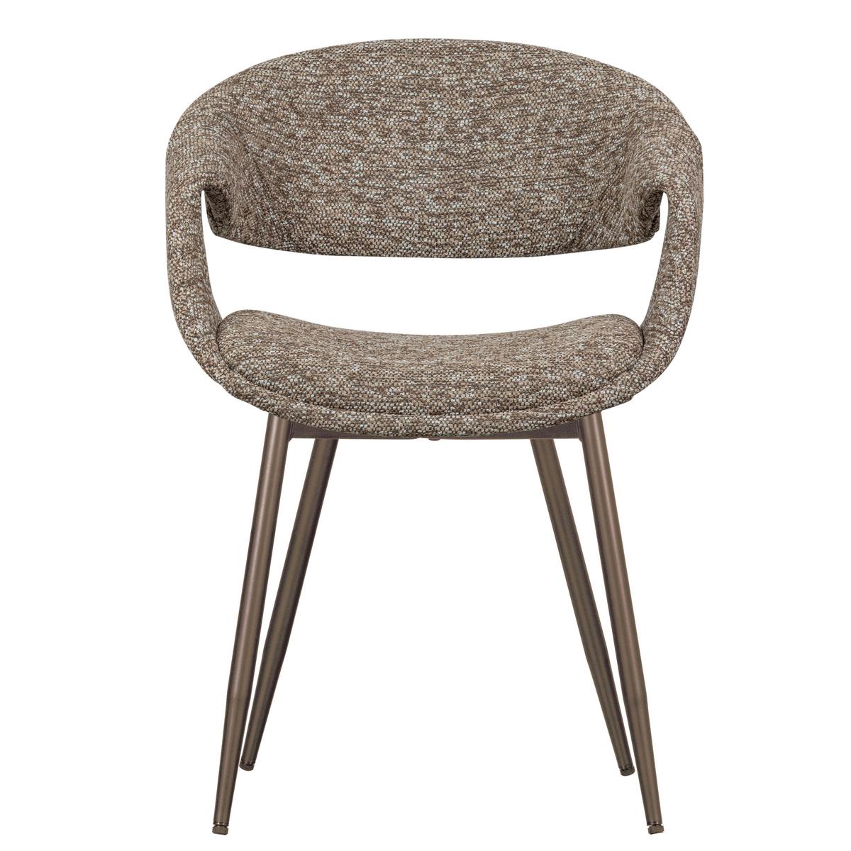 Armlehnstuhl-Set Yossi Braun/Kupferfarben B: 57cm - Braun/Kupferfarben, MODERN, Textil/Metall (57/78/57cm) - Livetastic