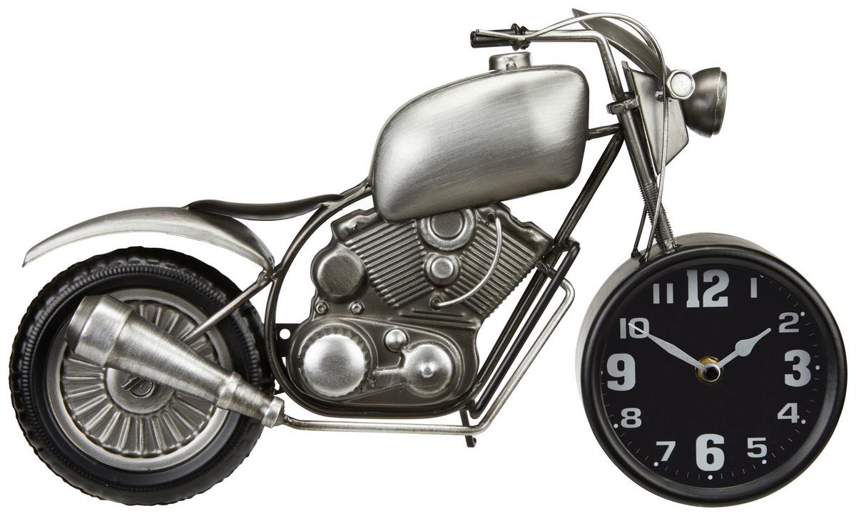 Tischuhr Chopper 1 - Silberfarben/Schwarz, Design, Glas/Holzwerkstoff (44/13,5/23cm) - Luca Bessoni